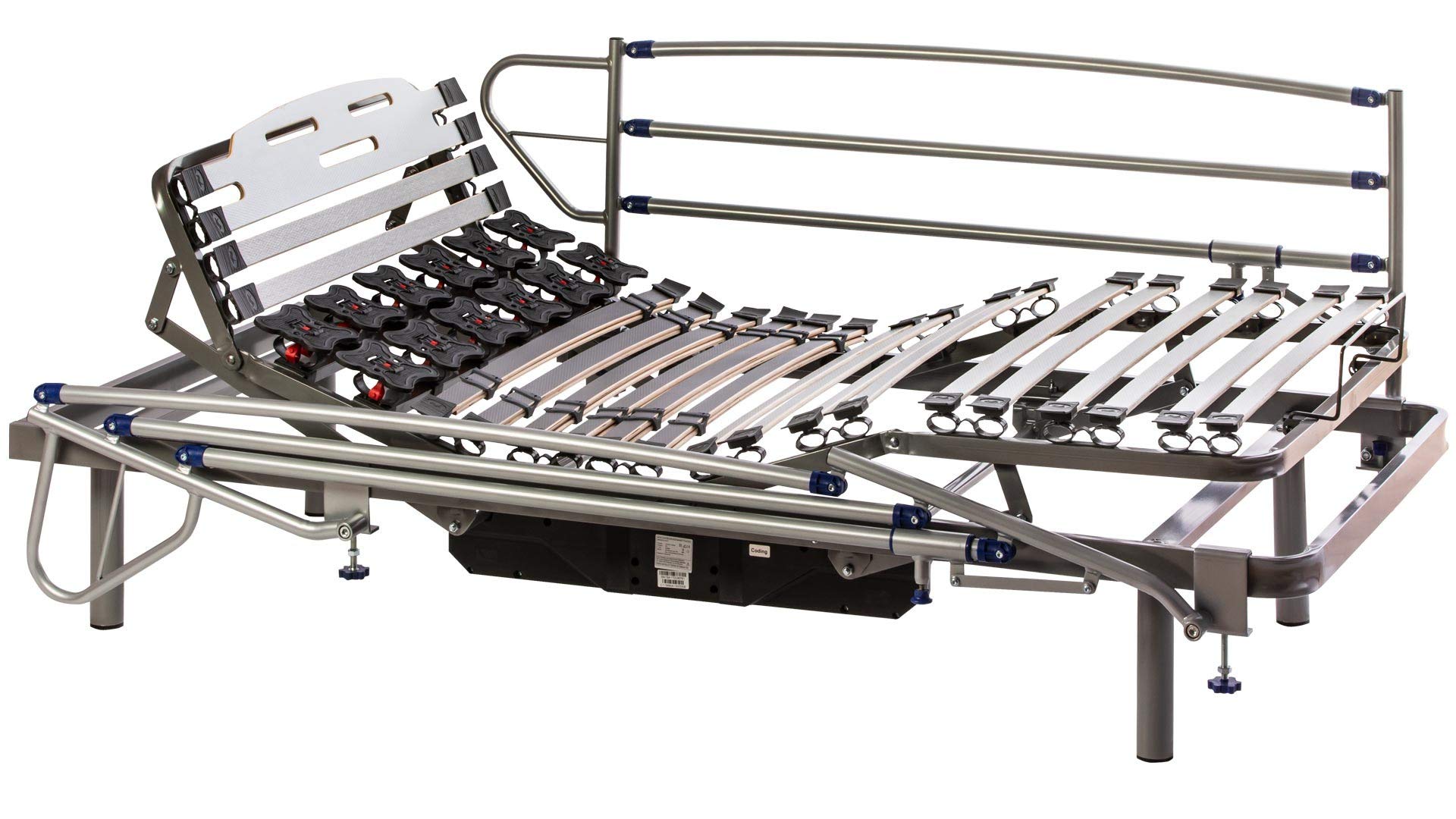 ekamia - Selene Cama Articulada Eléctrica + Barandillas - 90cm x 200cm, Mando con Cable
