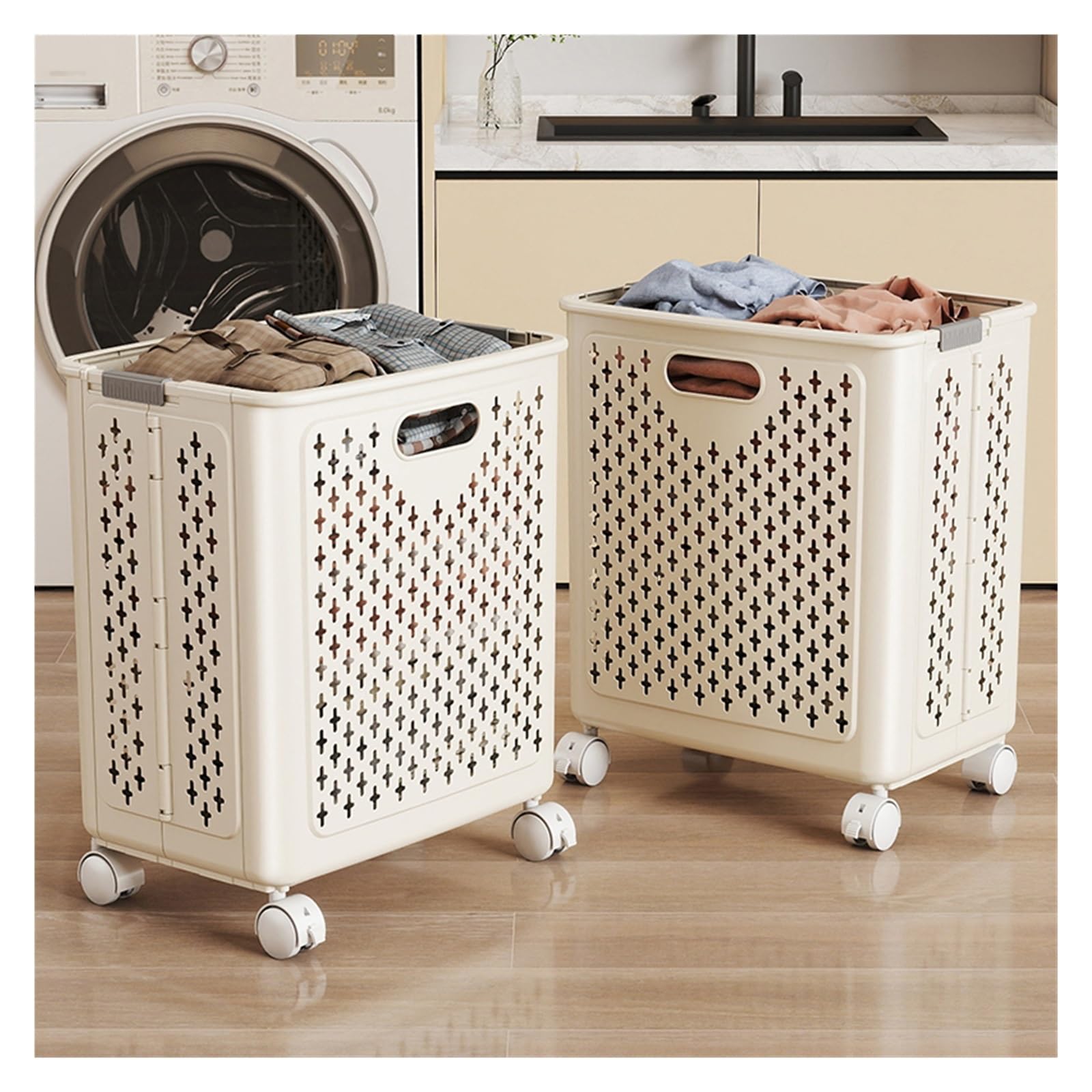Carrello Biancheria Cestino portaoggetti multifunzionale