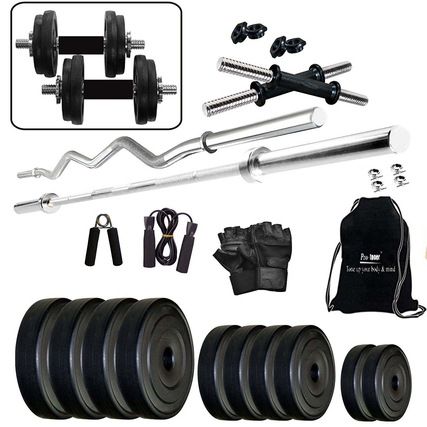 Protoner 8 Kg PVC Home Gym Set with String Bag. (B07B914DT5) Amazon Price History, Amazon Price Tracker