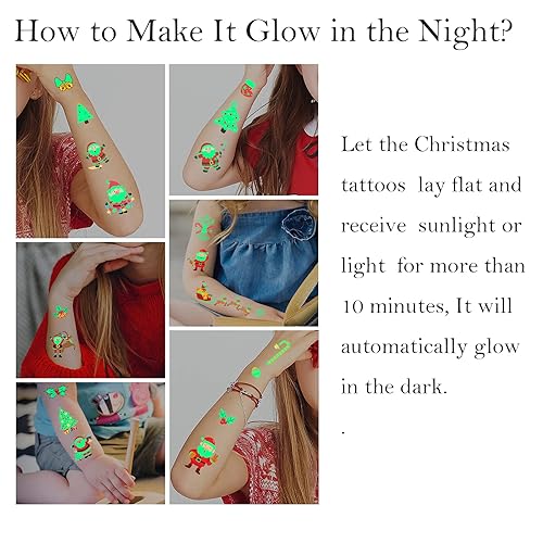 Miniatura 3 de Calcomanías de dibujos animados impermeables para laptop tatuajes temporales luminosos para niños 120 estilos que brillan en la oscuridad recuerdos