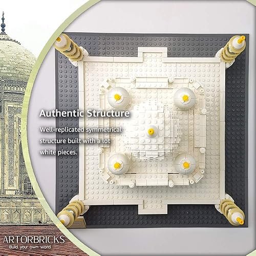 Miniatura 4 de ArtorBricks Architectural Taj Mahal - Juego de construcción para niños y adultos compatible con Lego 1503 piezas