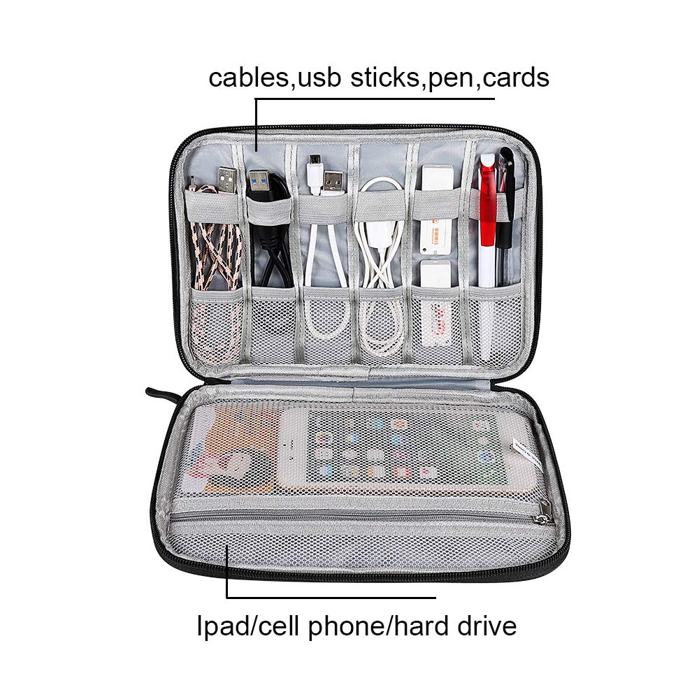 Accessoires électroniques Sac de Rangement Sac de Voyage Sac de Rangement pour câble Étui pour clé USB Étui pour Tablette pour câbles de Tablette Clé USB pour clé USB (Noir)