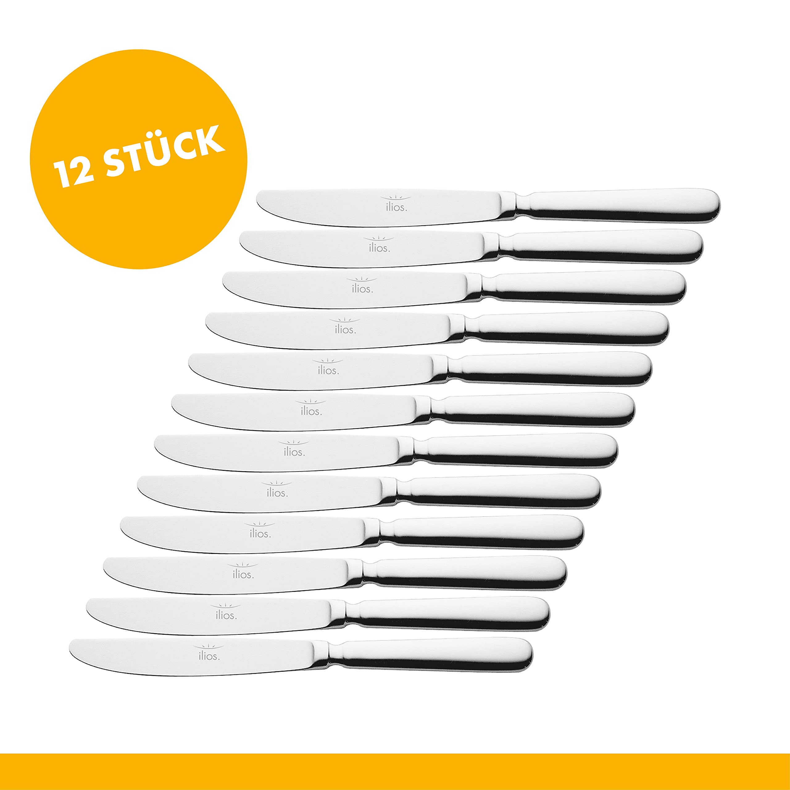ilios 227798265 Dessertmesser, Besteck N Grad 4, Länge 212 mm (12-er Pack)