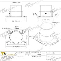 Vista 2 de Brida de base oblonga de grado 316 de acero inoxidable para poste de tubo OD de 1-5/8" (42 mm)