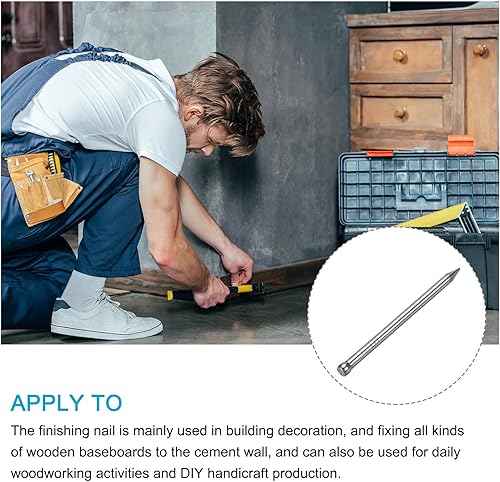 Miniatura 3 de METALLIXITY Uñas de acabado (0.079 x 1.378 in) 100 unidades, clavos de acero al carbono para carpintería