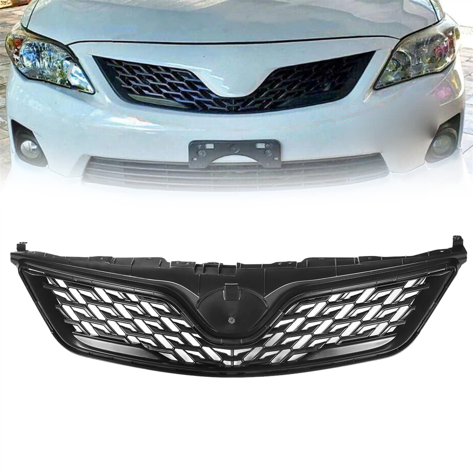Couverture de calandre avant pour Corolla 2011-2013 | Grille de maille pour capot et pare-chocs