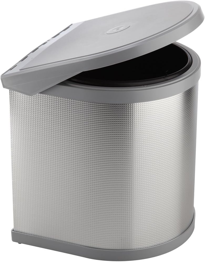 ELLETIPI Ring ppi607/1all.Automatic Door Bin for Base, Plastic and Aluminium, Grey, 27 x 27 x 32 cm
