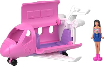 Barbie Mini BarbieLand DreamHouse & 3-Vehicle Playset with 4 1.5-Inch Dolls, Doll House Furniture & Accessories, Includes DreamCamper, Boat & Plane