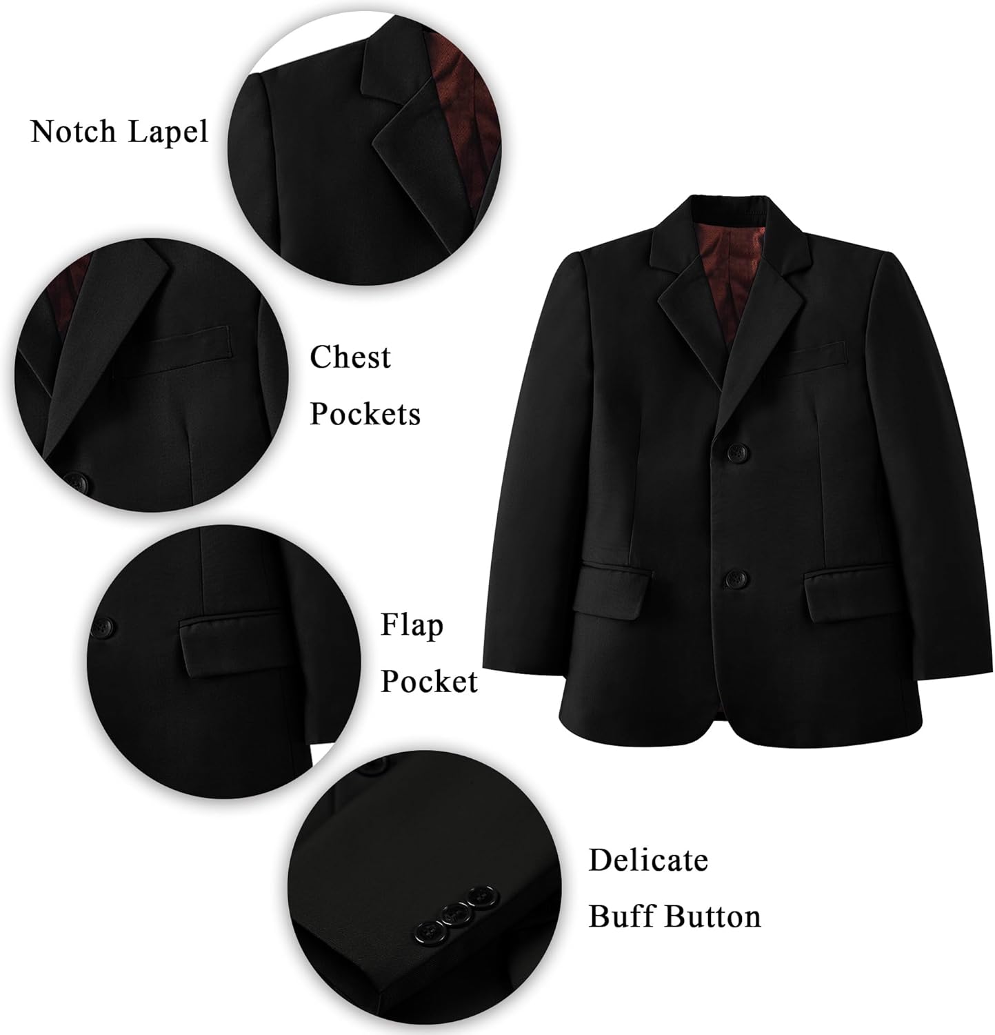 Boys' Blazer Formal Slim Fit Single Breasted Kids Jacket for Boy Sport Coat for Homecoming - Image 3