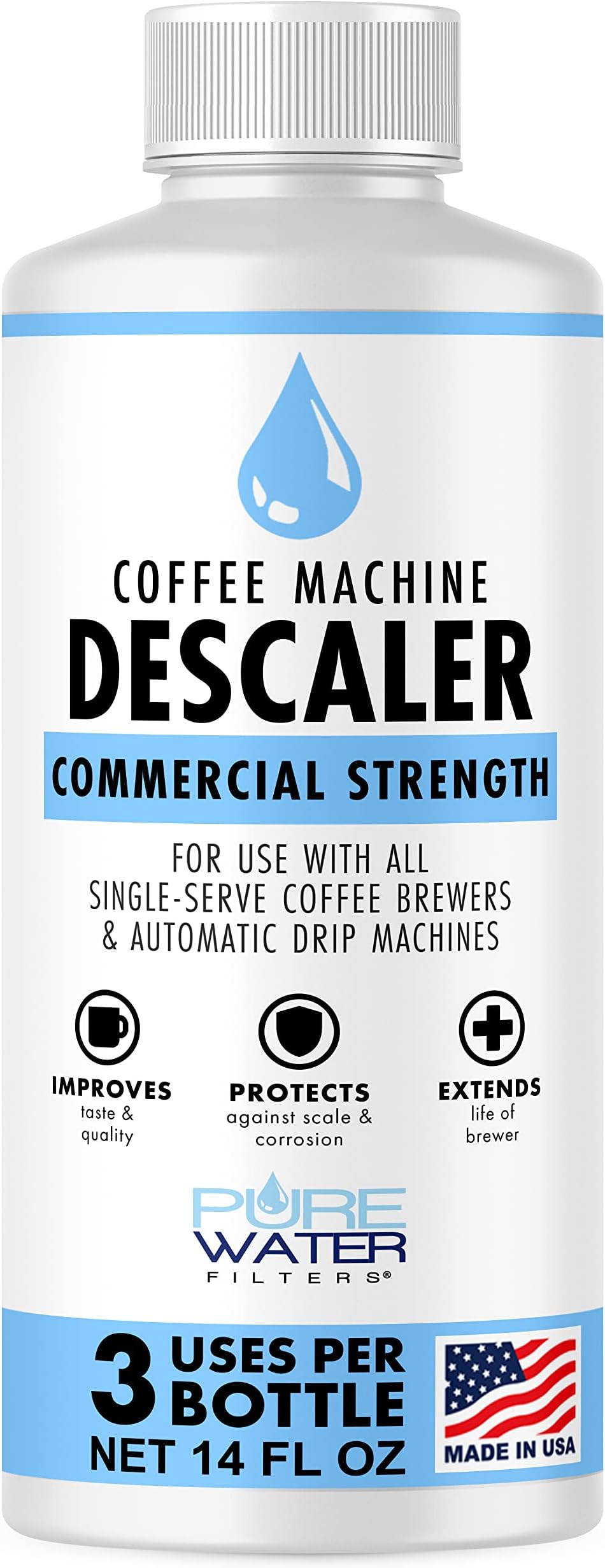 Cleanaroo Coffee Machine Descaler & Cleaner (8oz.) Made in the USA Universal