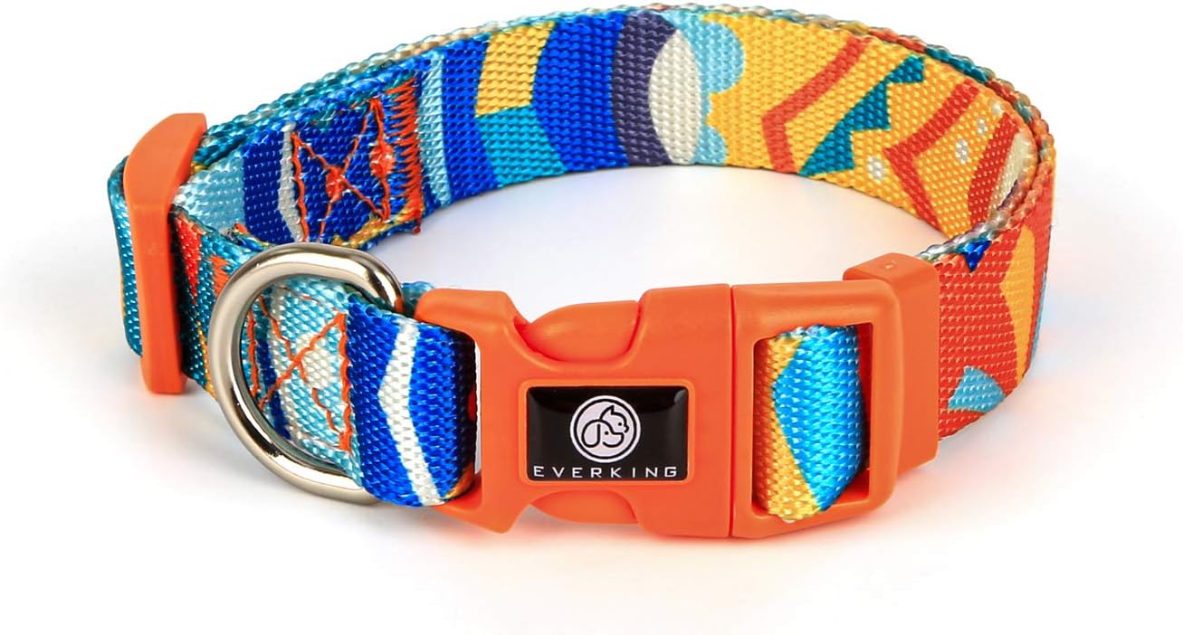 ZHANDIJIPU Dog Collars Tribal Pattern with Adjustable Buckle Soft Light for Small Medium Large Dogs Totem Size S