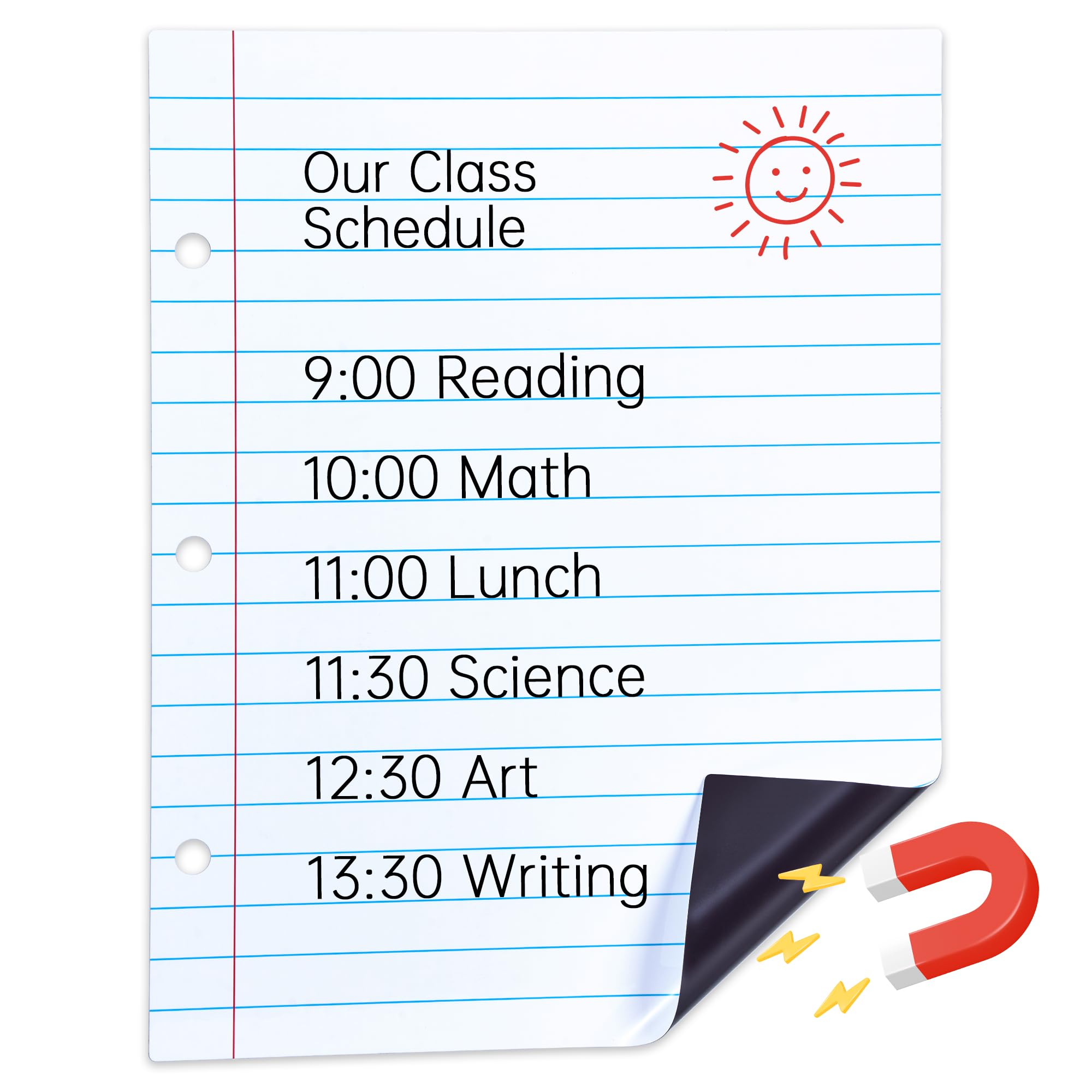 JoyCat Giant Magnetic Dry Erase Notebook Paper,Handwriting Lined White Board for Classroom Must Haves,Whiteboard Accessories for Homeschool Teaching Supplies,22" L x 28" H