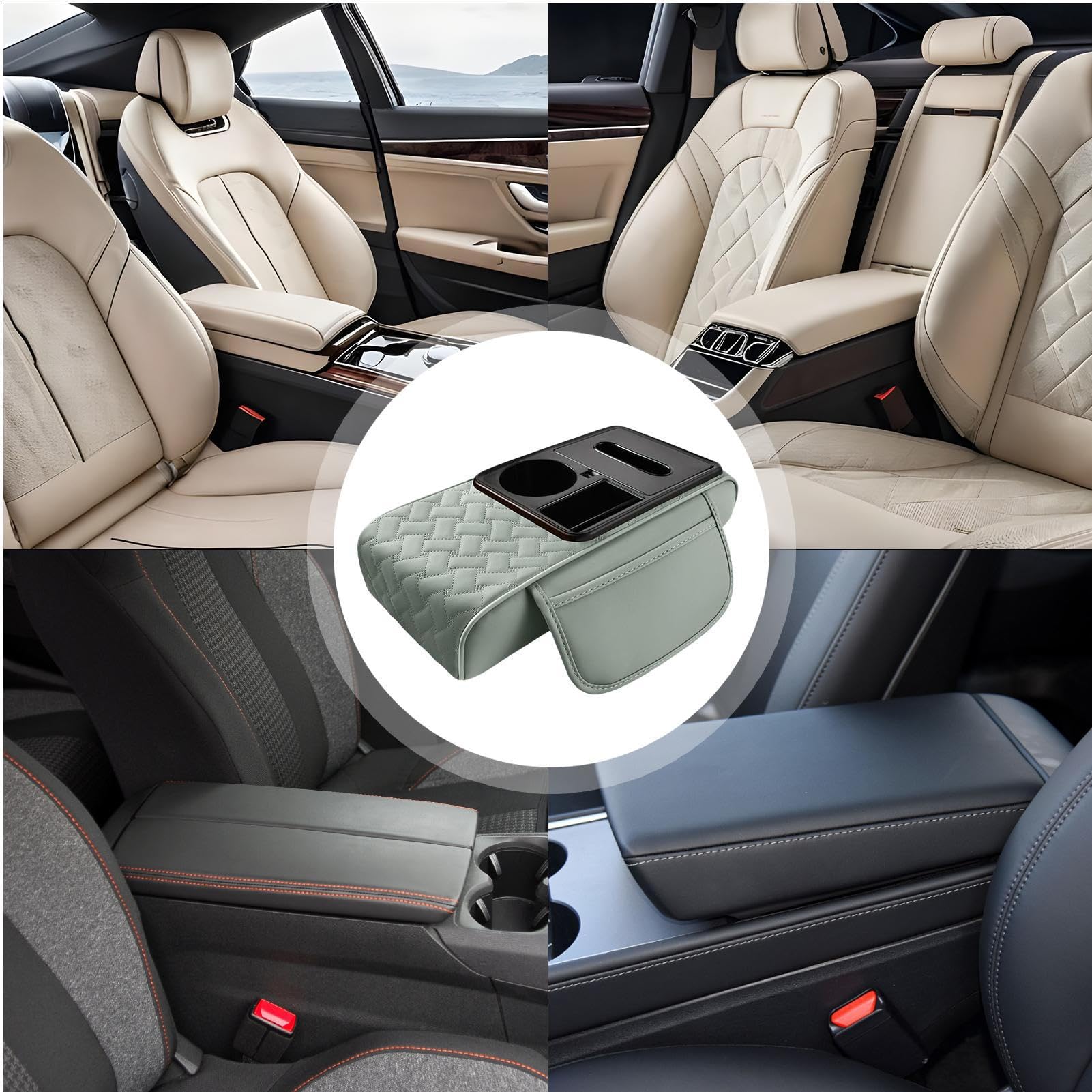 Bracciolo per auto, copertura morbida di protezione, in pelle, per bracciolo del sedile 'auto, impermeabile, di alta qualità, copertura per console centrale, di rialzo per auto,
