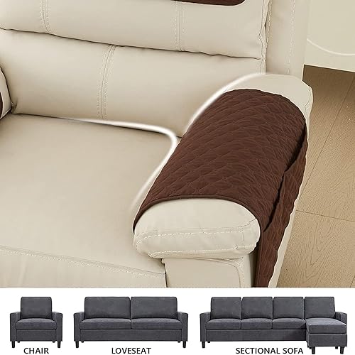 Funda protectora para reposabrazos de sofá reclinable, funda para reposacabezas de sofá de 123 plazas con bolsillo, funda antideslizante para sillón