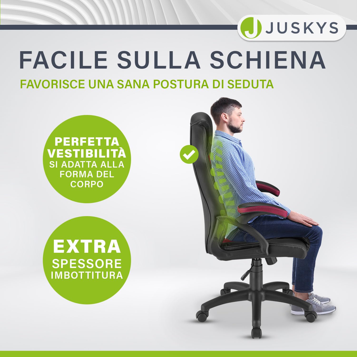 Juskys Sedia racing da scrivania Montreal bordeaux | Braccioli imbottiti e schienale ergonomico | Sedia da ufficio Sedia girevole Sedia da gaming