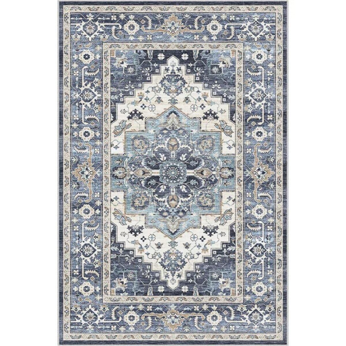Tapis salon moderne 160x200cm bleu pour raviver un sol terne sans travaux
