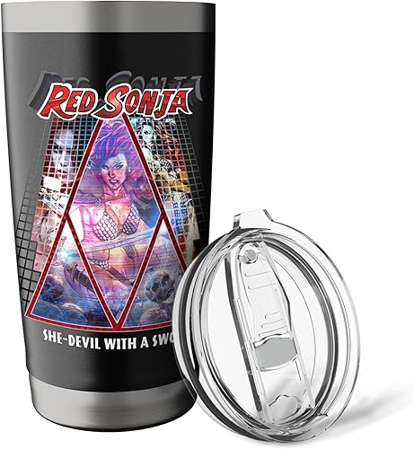 Miniatura 5 de Poster Synthwave Redhead Epic Cyberpunk Retro 80s Stainless Steel Insulated Tumbler
