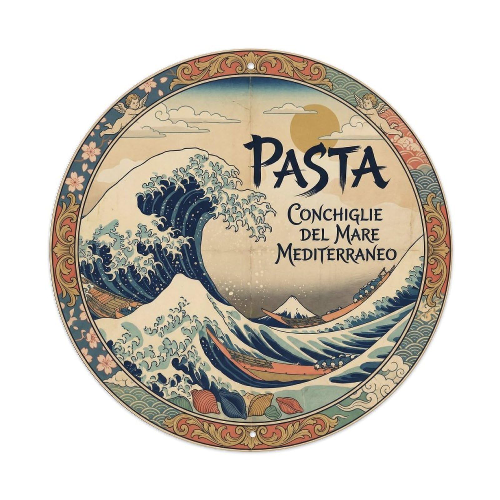 Pasta Sauce Woodblock Italian Restaurant Metal Tin Sign