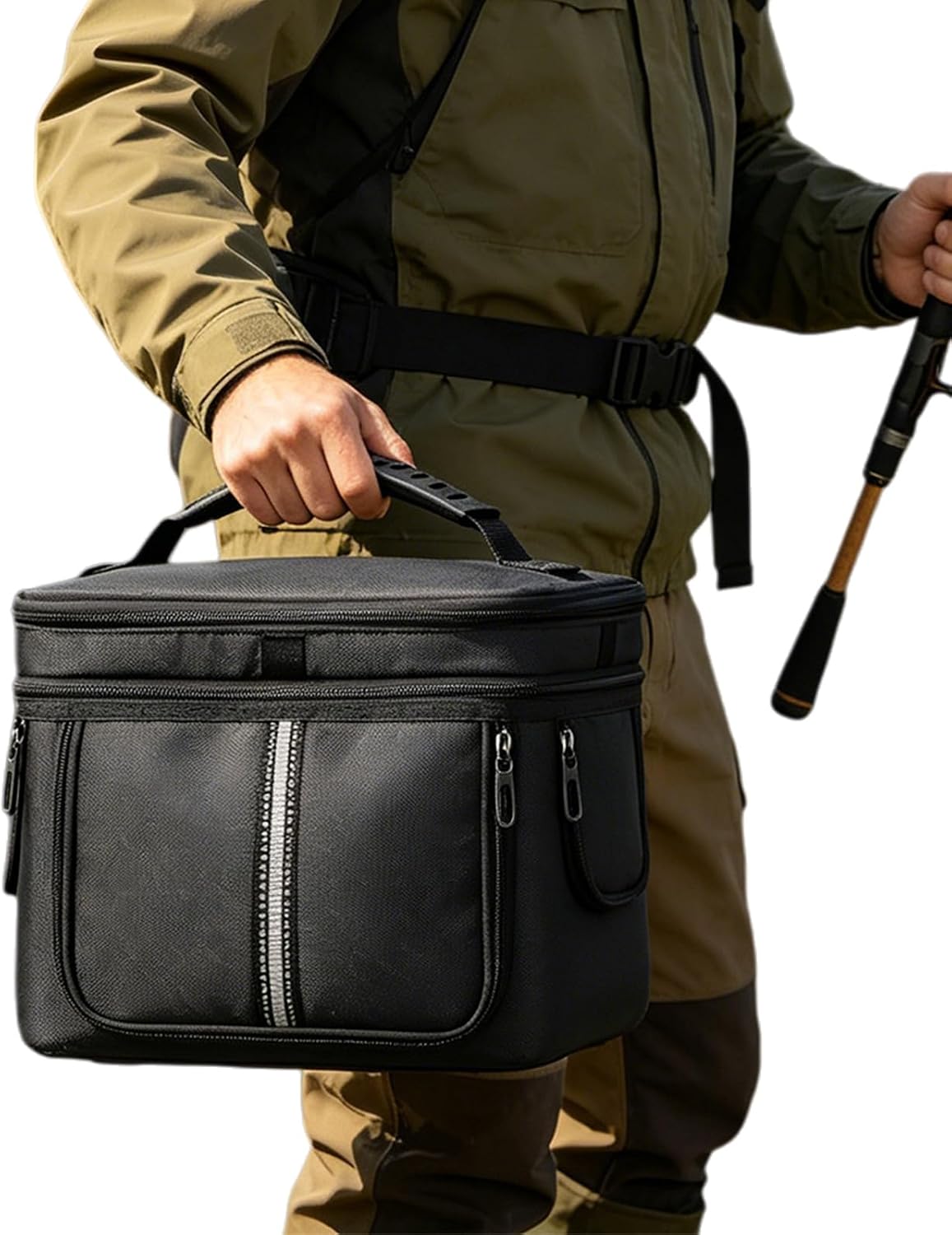 Portable Carrying Bag for BLUETTI Elite 30 V2 Outdoors Traveling Use Power Station Storage Case with Multi-Pockets Waterproof with Handles and Detachable Straps