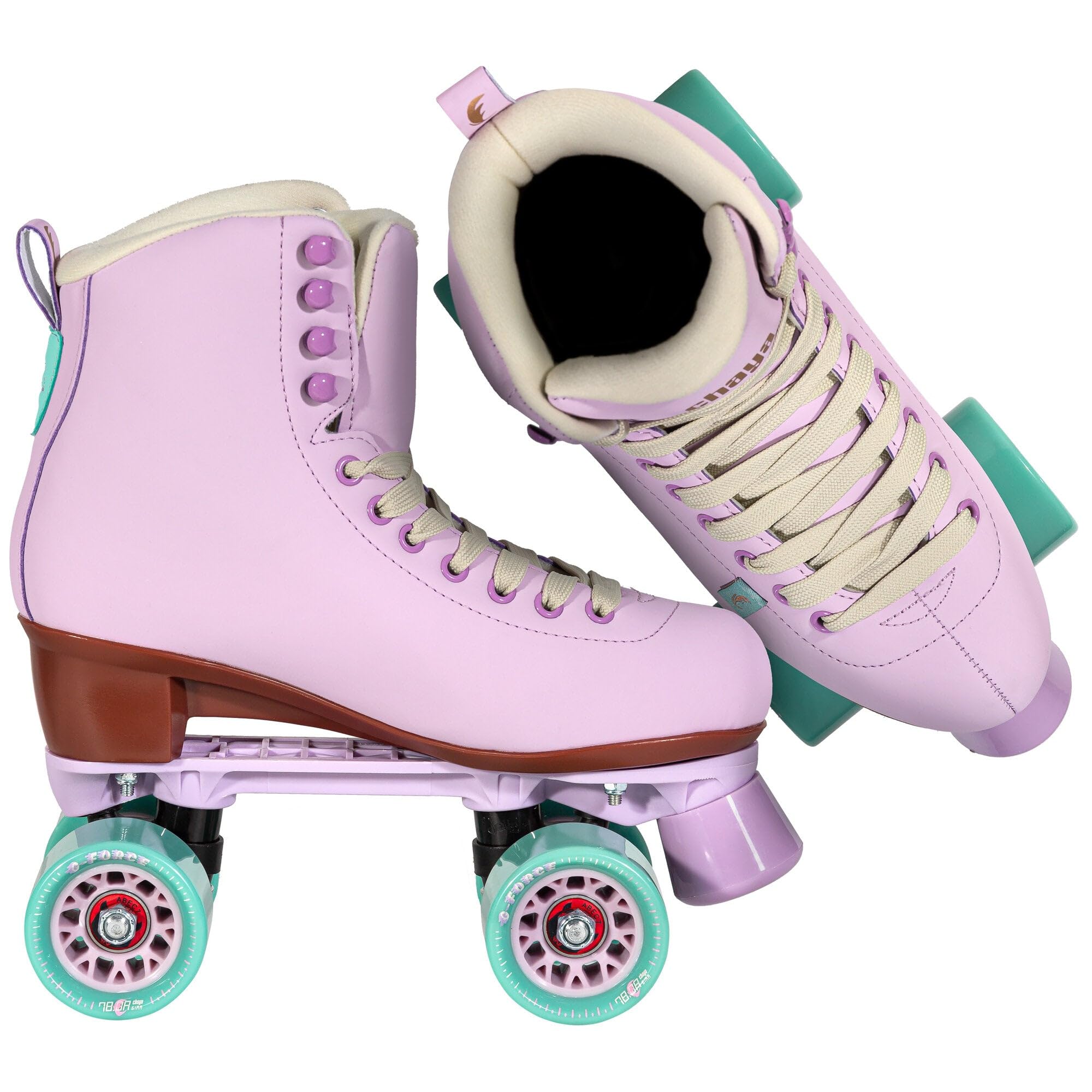 Chaya Melrose Lavender Roller Skates - Stilvolle Rollschuhe im Retro-Style von 36 bis 42 - Komfortable vegane Materialien - Glasfaserverstärkte Kunststoffplatte - 61mm/78A Rollen
