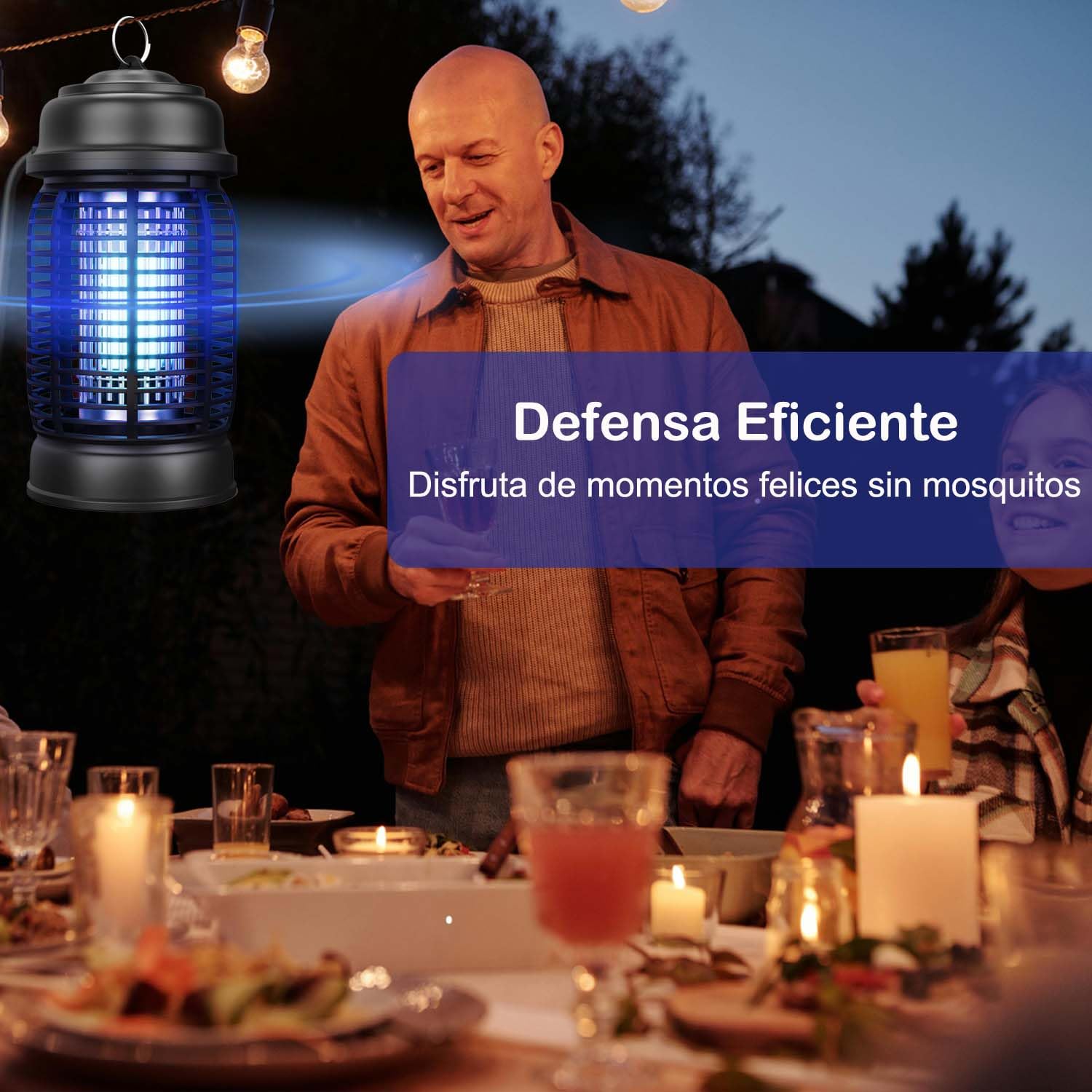 Lámpara Antimosquitos Electrico, 20W 3000V UV Mata Mosquitos Electrico Impermeable Matamosquitos para Interior y Exterior