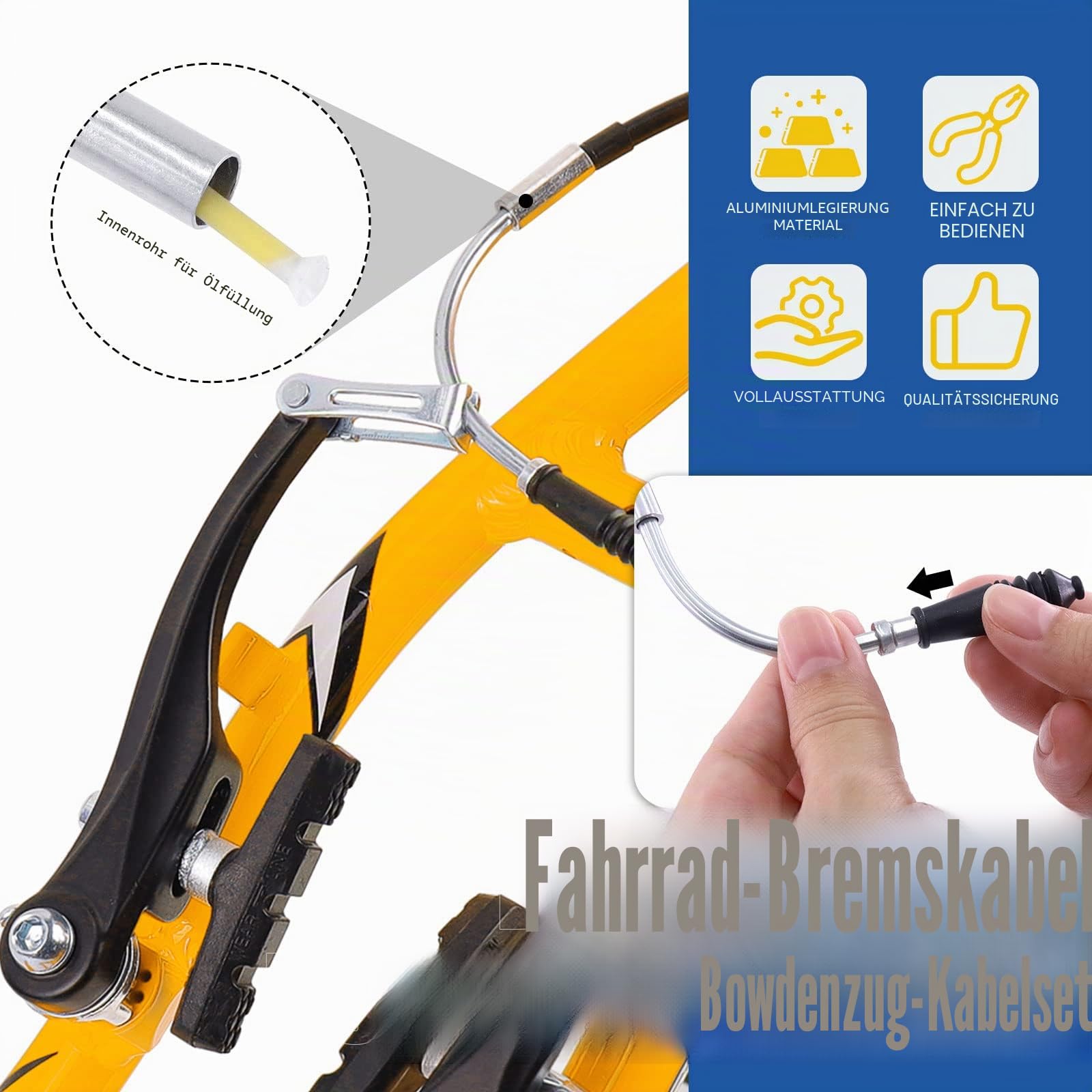 Glarks 73-teiliges Fahrrad-Bremskabel-Gehäuse-Set inkl. Fahrrad-Bremsleitung, V-Fahrrad-Bremsnudel-Kabelführungsrohr und Schlauch, Fahrrad-, Radfahren