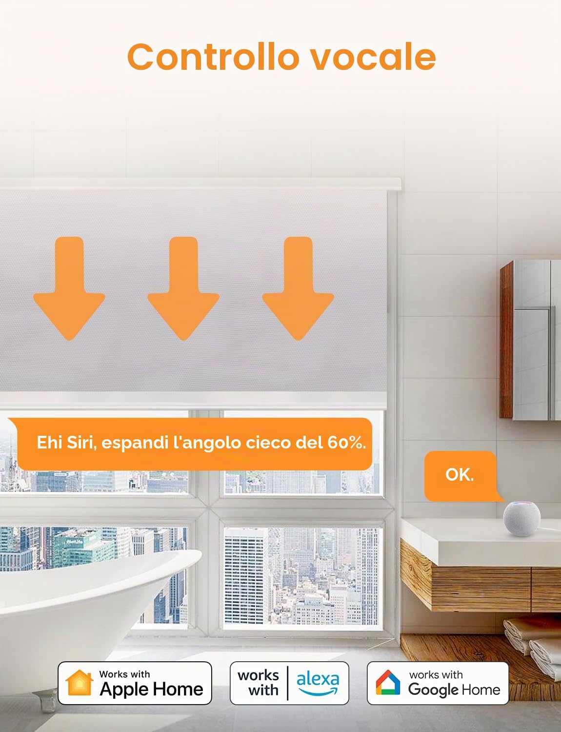 Refoss Interruttore per Tapparelle WiFi con Apple HomeKit, Timer per Tapparelle, Interruttore per Tende con Controllo Percentuale, con Retroilluminazione, Compatibili con Siri, Alexa, Google