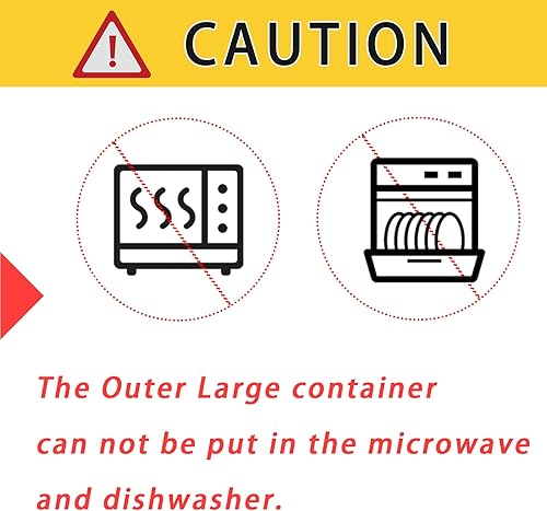 Miniatura 5 de Eanpet Bandeja dividida para verduras con tapa y asa, bandeja de 8 compartimentos para servir con divisores, contenedores portátiles de viaje para