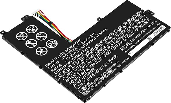 Replacement Battery for Acer AC17B8K,KT.0040G.012,3150mAh/15.2V