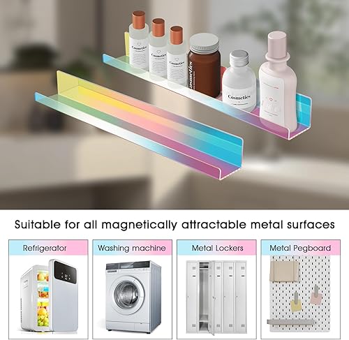 Miniatura 40 de NiHome Paquete de 2 estantes magnéticos de acrílico de 17 pulgadas para pizarra blanca, pantalla de imágenes grandes, elegantes estantes para Negro