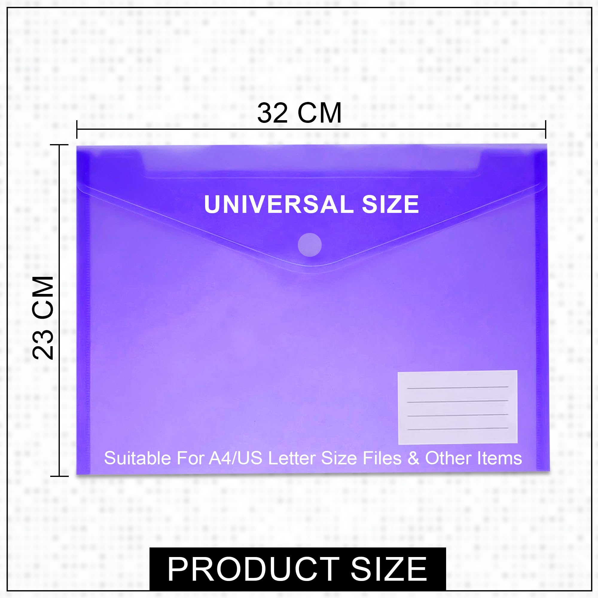 GLUN Valcro - Cartella portadocumenti con apertura laterale, confezione da 6 cartelle portadocumenti in plastica colorata A4 e formato legale, per certificati, con bottone a pressione
