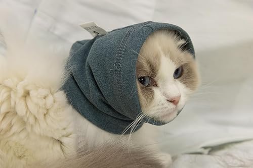 Vista 43 de Cat Head Cover Noise Protection When it Grooming Hematoma Ear Wrap for Cats Wine+Purple S