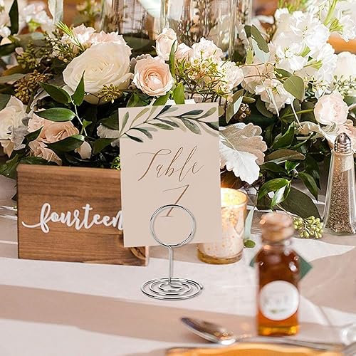Miniatura 2 de 50 soportes para tarjetas de lugar, soportes para fotos de números de mesa de 2 pulgadas, soportes para tarjetas de nombre de mesa, soportes de