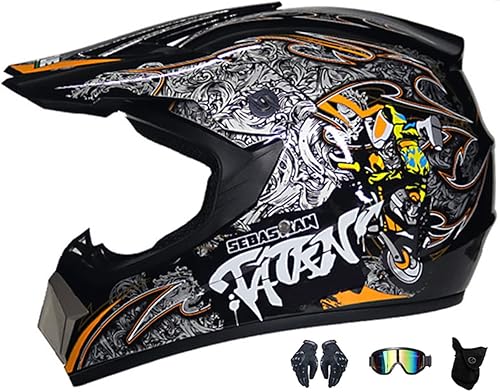 Downhill - Casco de motocicleta de motocross, casco todoterreno para ATV, montaña, cuesta abajo, MTB, MX, cuatro ruedas, casco de motocross para