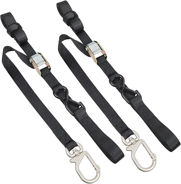 EXVITAL Motorcycle Tie Down Straps with Swivel Carabiner Hook 1.1"×8' Dirt Bike Straps for Motorcycle, Dirt Bikes, Truck, ATV, Cargoes (2Pack)