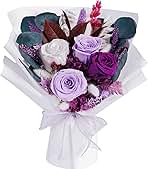 Flowers Gifts for Mom, Flower for Delivery, Preserved Roses Bouquets, Purple Roses, Birthday Gifts for Women, Mothers Day Flowers for Wife