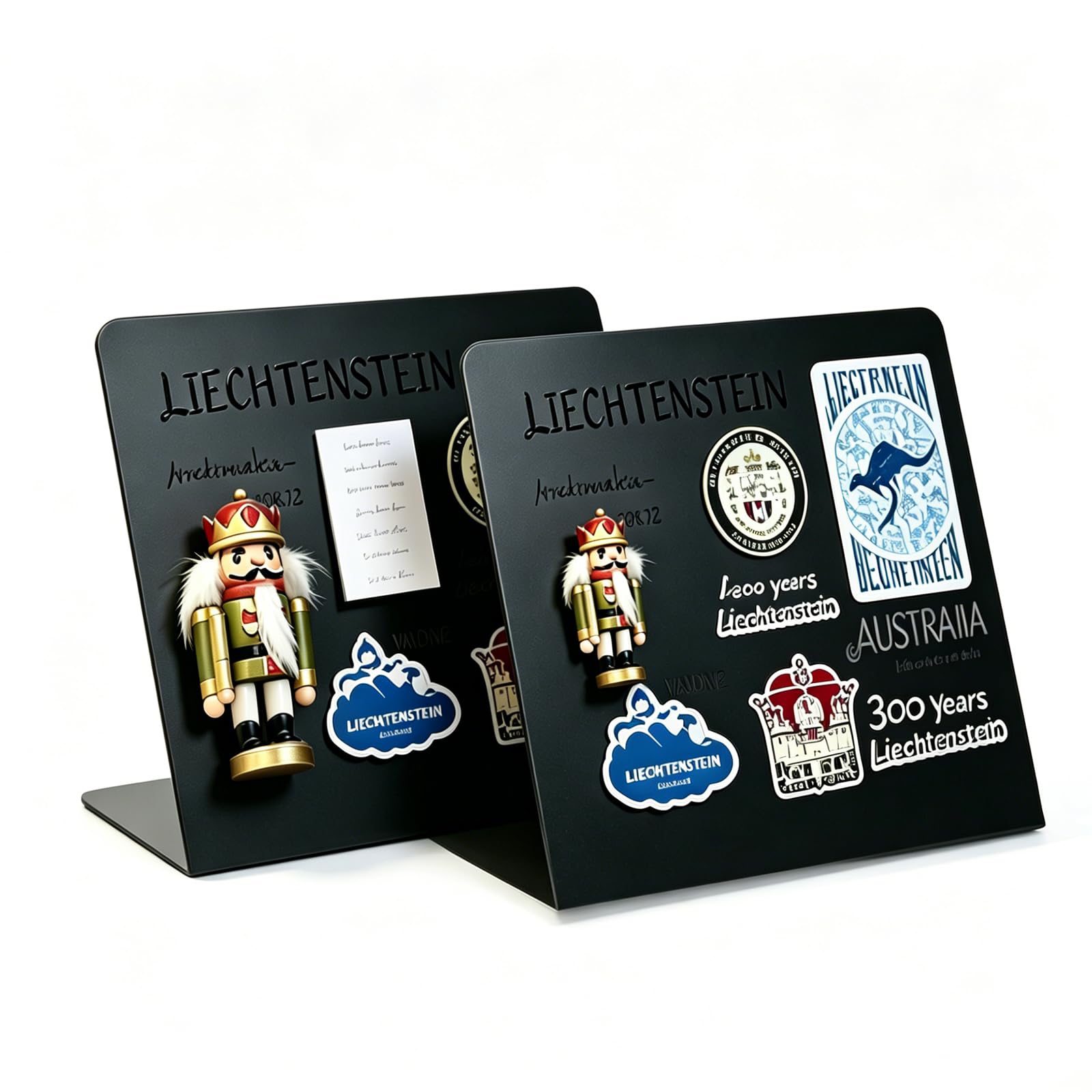 2 Pack Magnet Board,Magnetic Bulletin Board for Tabletops, Metal Magnetic Bulletin Board,Magnet Display Stand for Tabletops Home,School, Kitchen,Office (Black, M (Pack of 2))