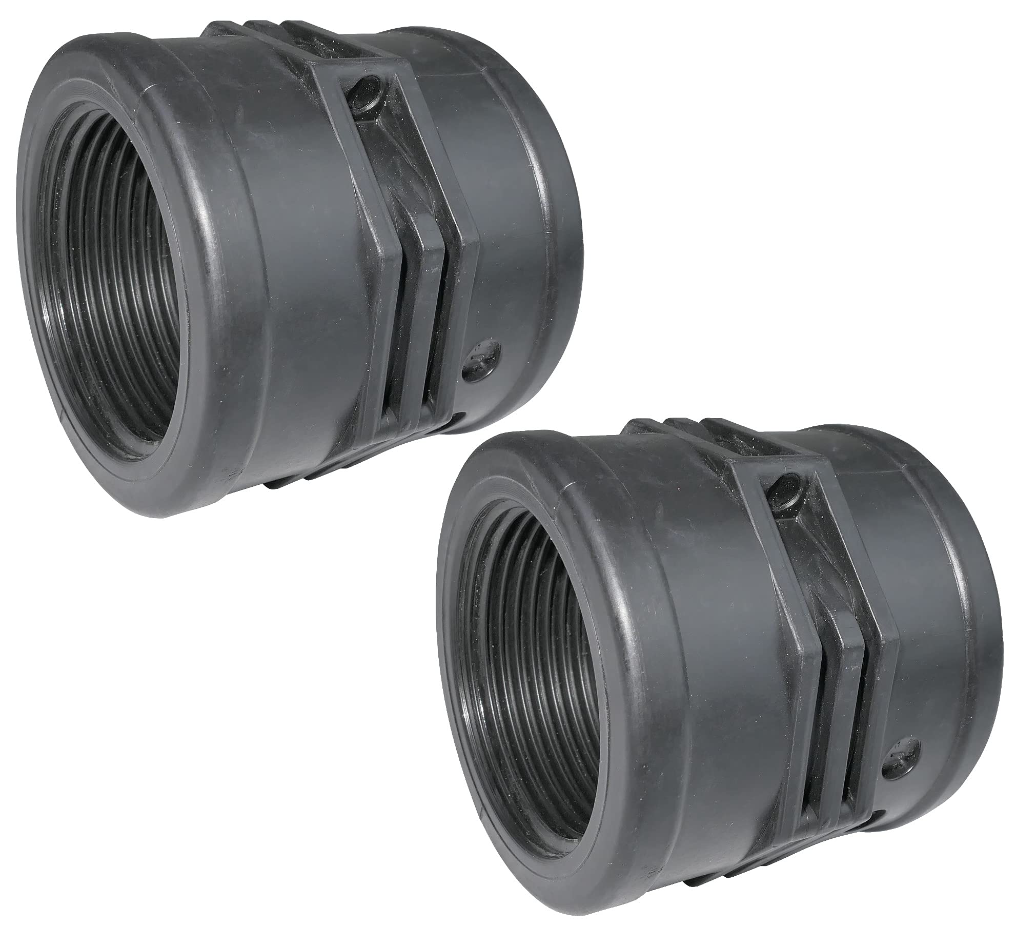 AERZETIX - Set di 2 Manicotti Filettati 1 1/2''x1 1/2'' - in Plastica Femmina-Femmina per Avvitare - Raccordo a Pressione Diritto per Tubi 16 Bar