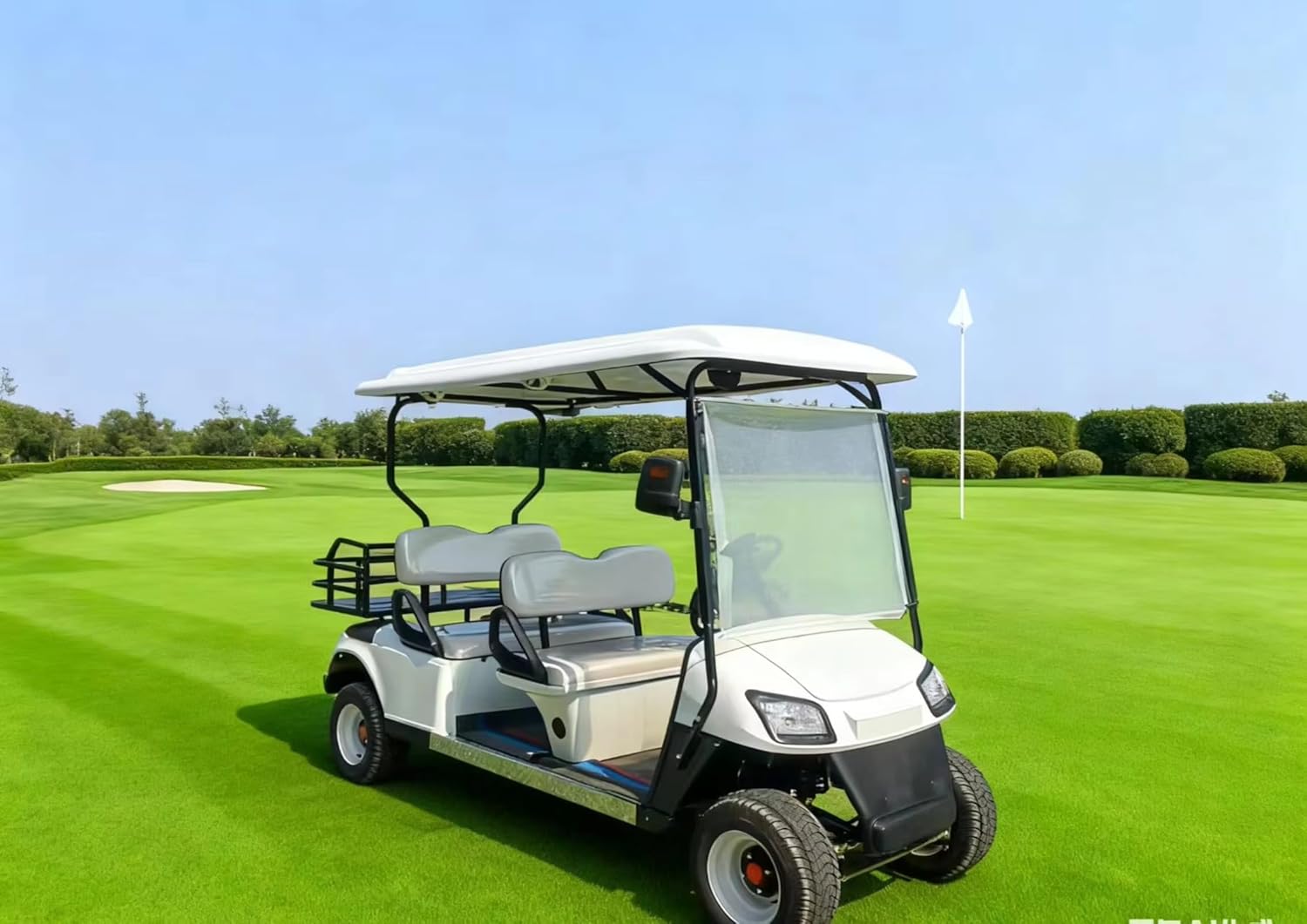 4 Passenger Luxury Golf Carts for Sale - All Terrain Electric Golf Cart for Adults Electric Sightseeing Vehicle with Canopy and Windshield Commercial Multi-Passenger Cart for Farm