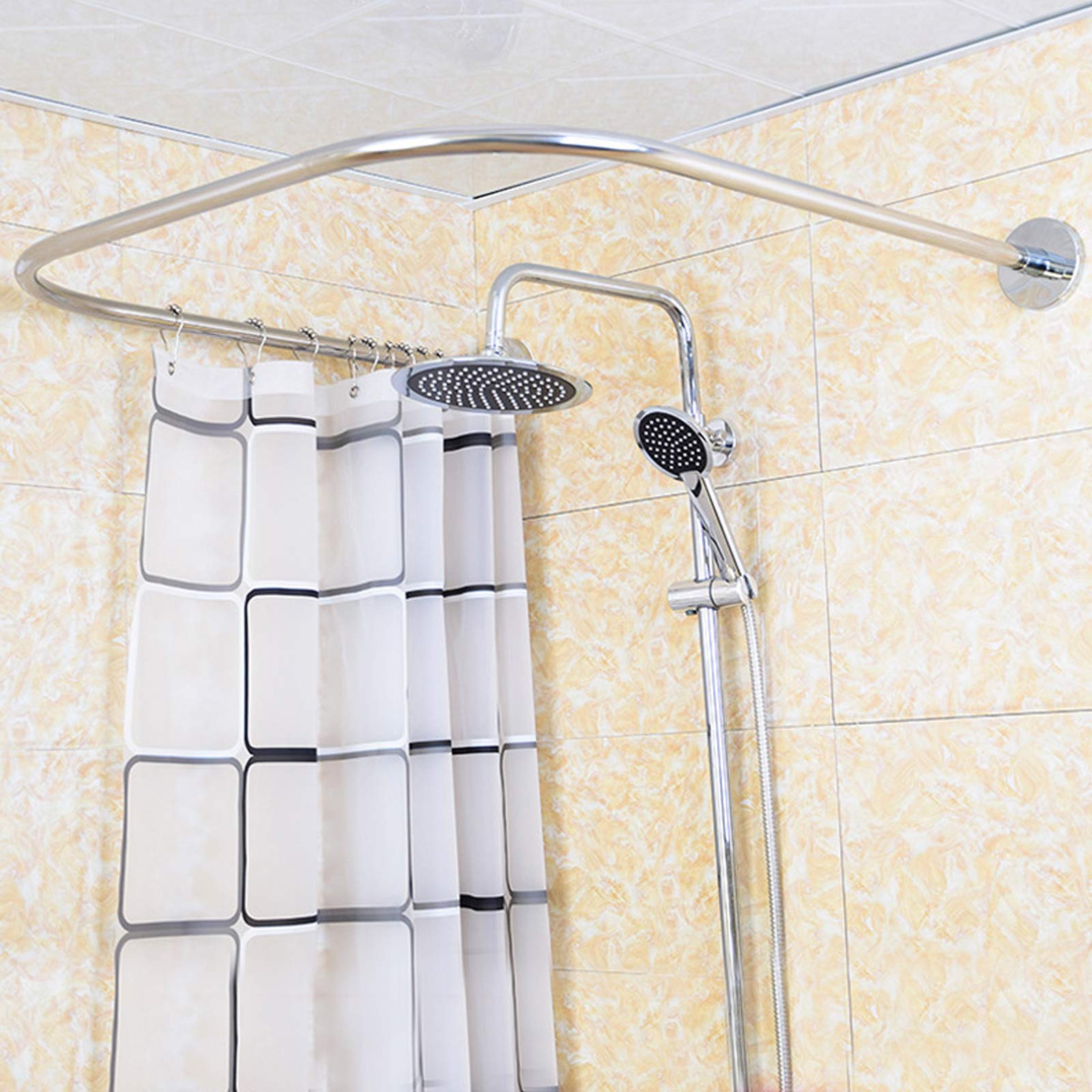 Asta Per Tenda Da Doccia A U In Acciaio Inox – Regolabile, Resistente E Facile Da Montare Per Bagno E Finestre