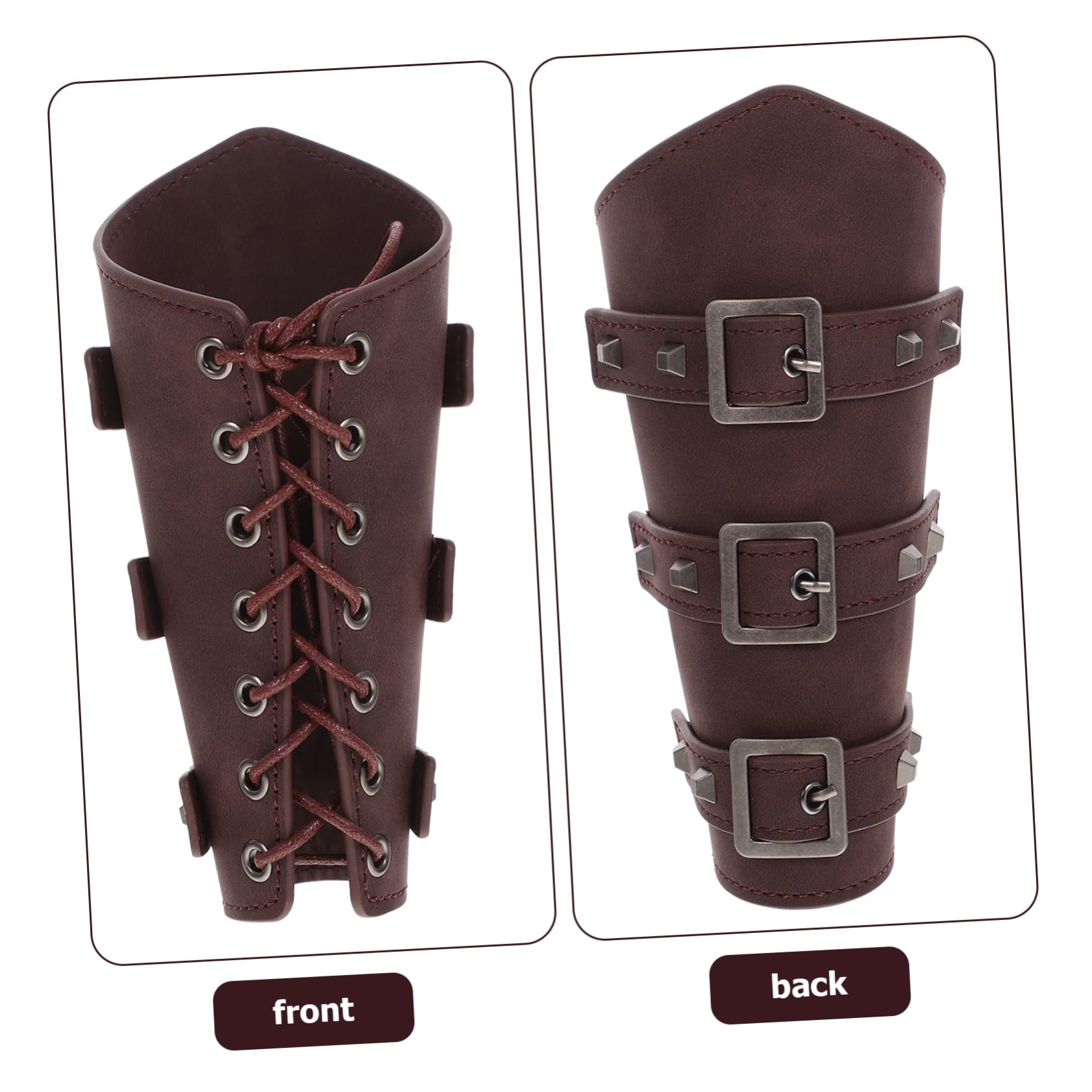 WOFASHPURET Medieval Viking Wristband Set Mens Renaissance Arm Guards Leather Waist Belt Adjustable Buckle