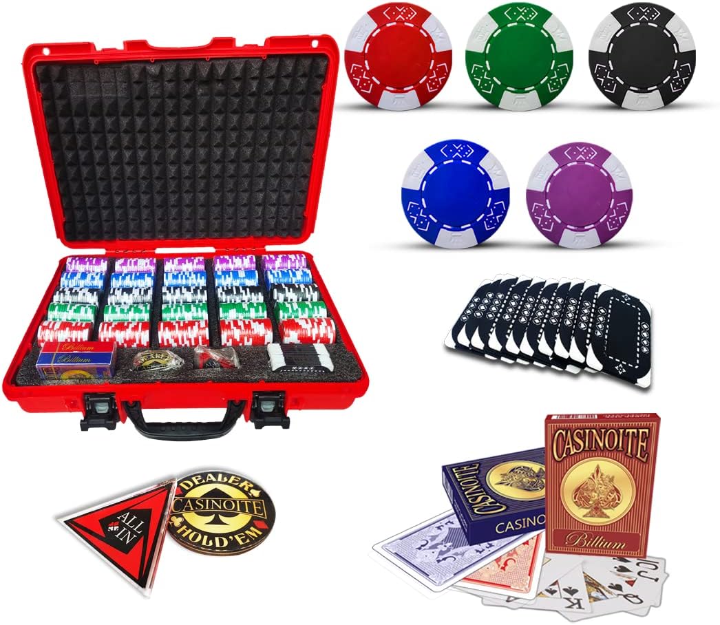 HEITOK Pokerset 300 Stuks met Koffer - 11.5g Zware Pokerchips HEITOK Pokerset 300 Stuks met Koffer - 11.5g Zware Pokerchips