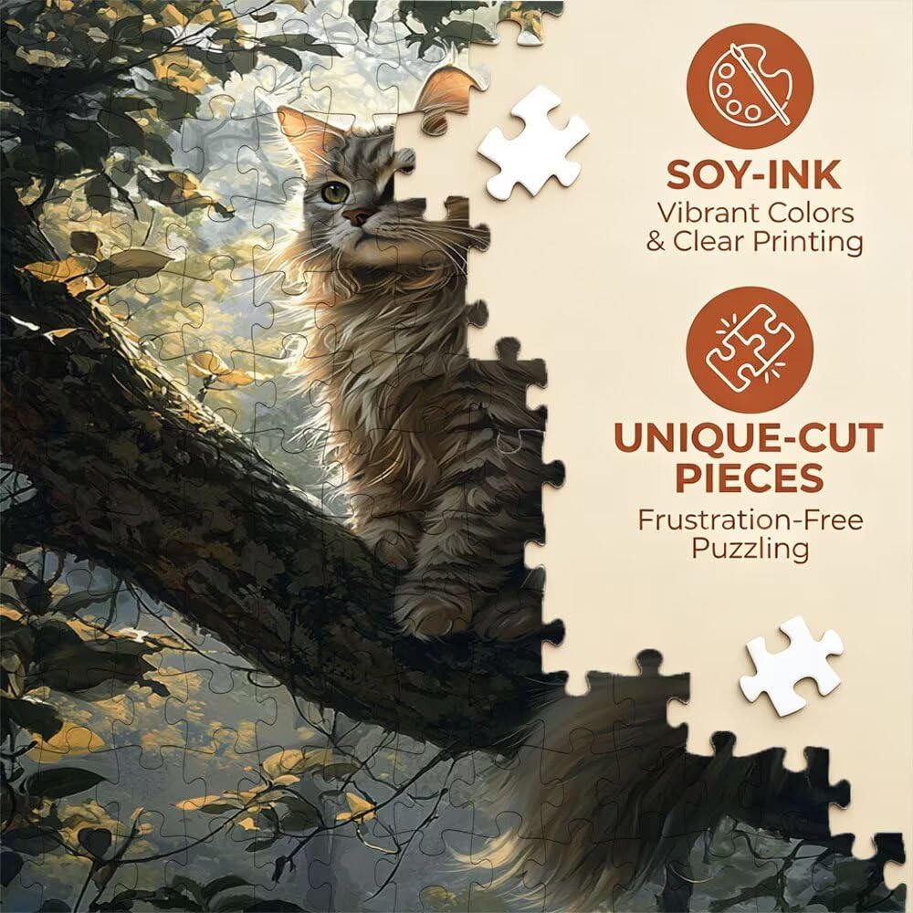 Puzzle 3000 Pezzi, Ramo Gatto 3D Puzzle per Adulti Impegnativo, Educa Puzzles Artistico, Divertente E Stimolante Puzzles Decorativo per La Famiglia, Regalo e Decorazione Pareti DX0YL6-849
