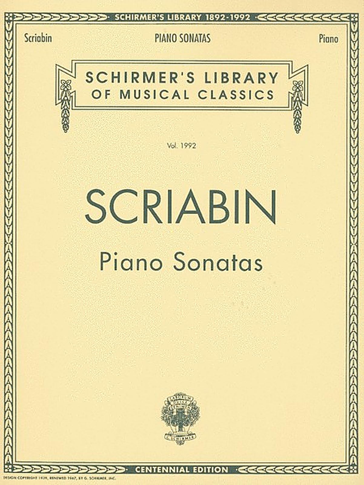 Piano Sonatas - Centennial Edition.: Schirmer Library of Classics Volume 1992 Piano Solo (Schirmer's Library of Musical Classics)