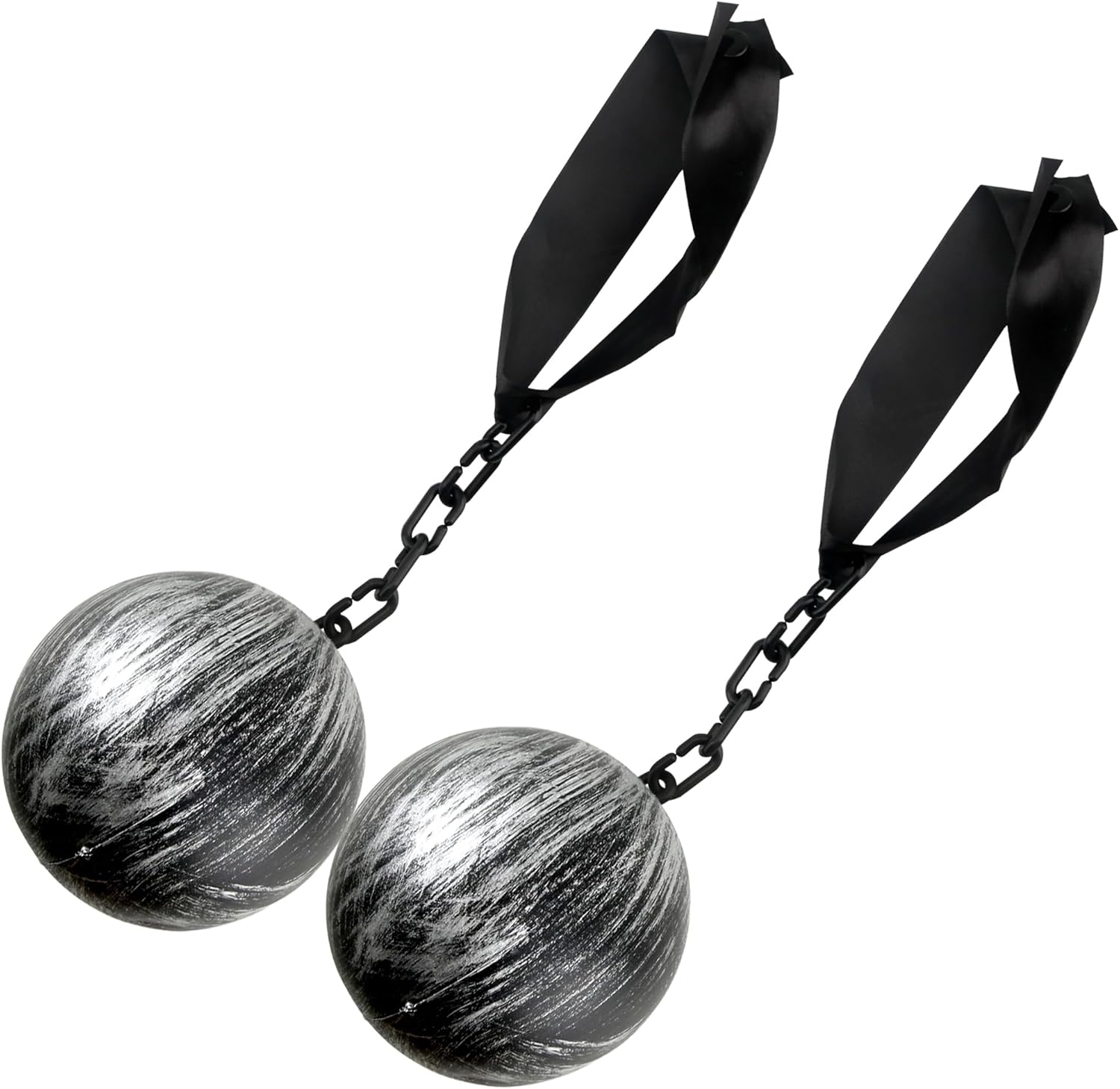 2 Pcs Halloween Ball and Chain Prison Shackles Chain Ball Plastic Toys Chain Ball for Halloween Cosplay Props Prison Themed Party Accessory