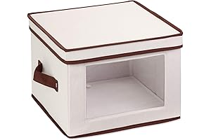 Honey-Can-Do Natural Canvas Fabric Storage Cubes with Lids