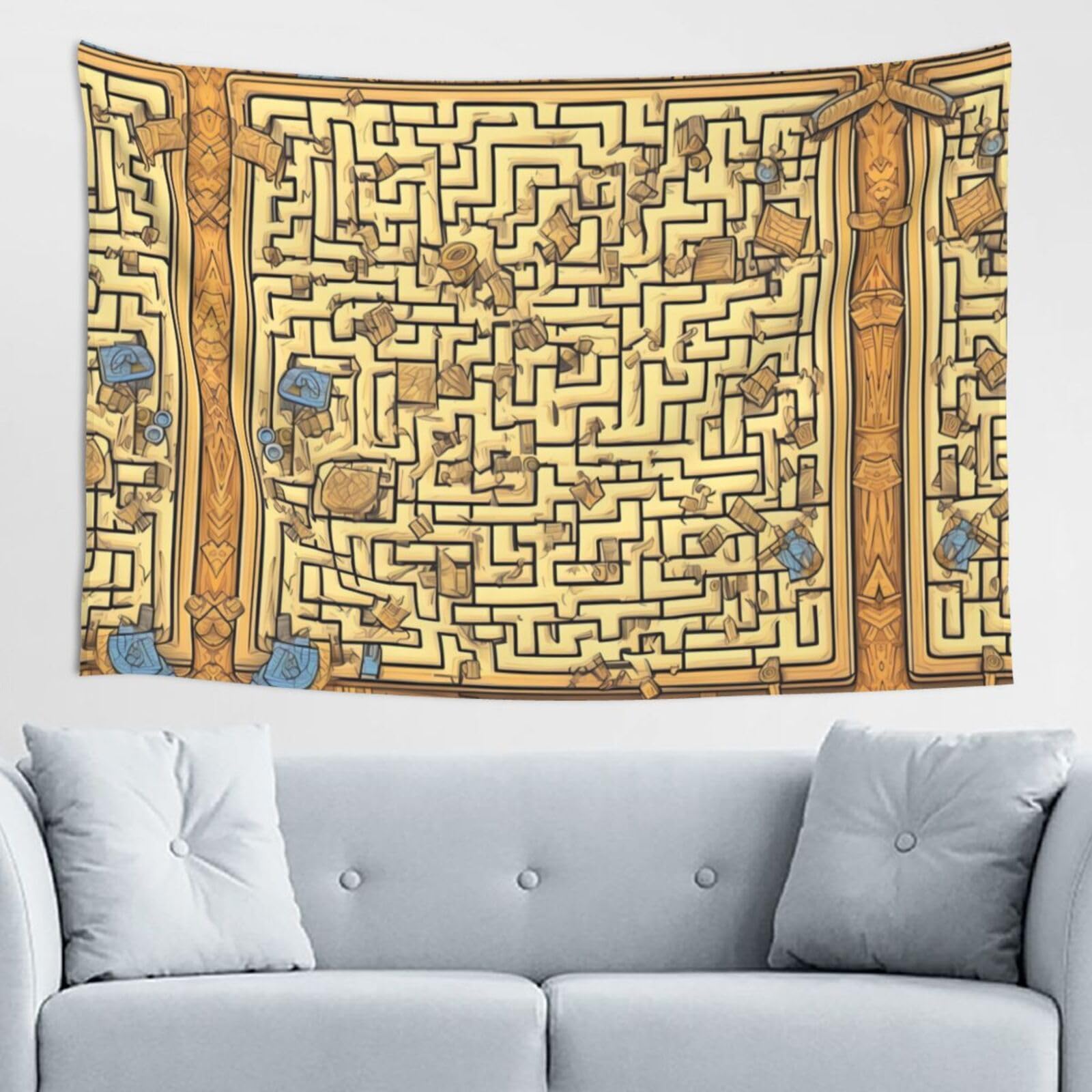 ZZYYDS Treasure Maze Wall Decor Tapestry 60x40in, Wall Hanging, Home Decor, Dorm Decor, Porch Tapestry, etc.