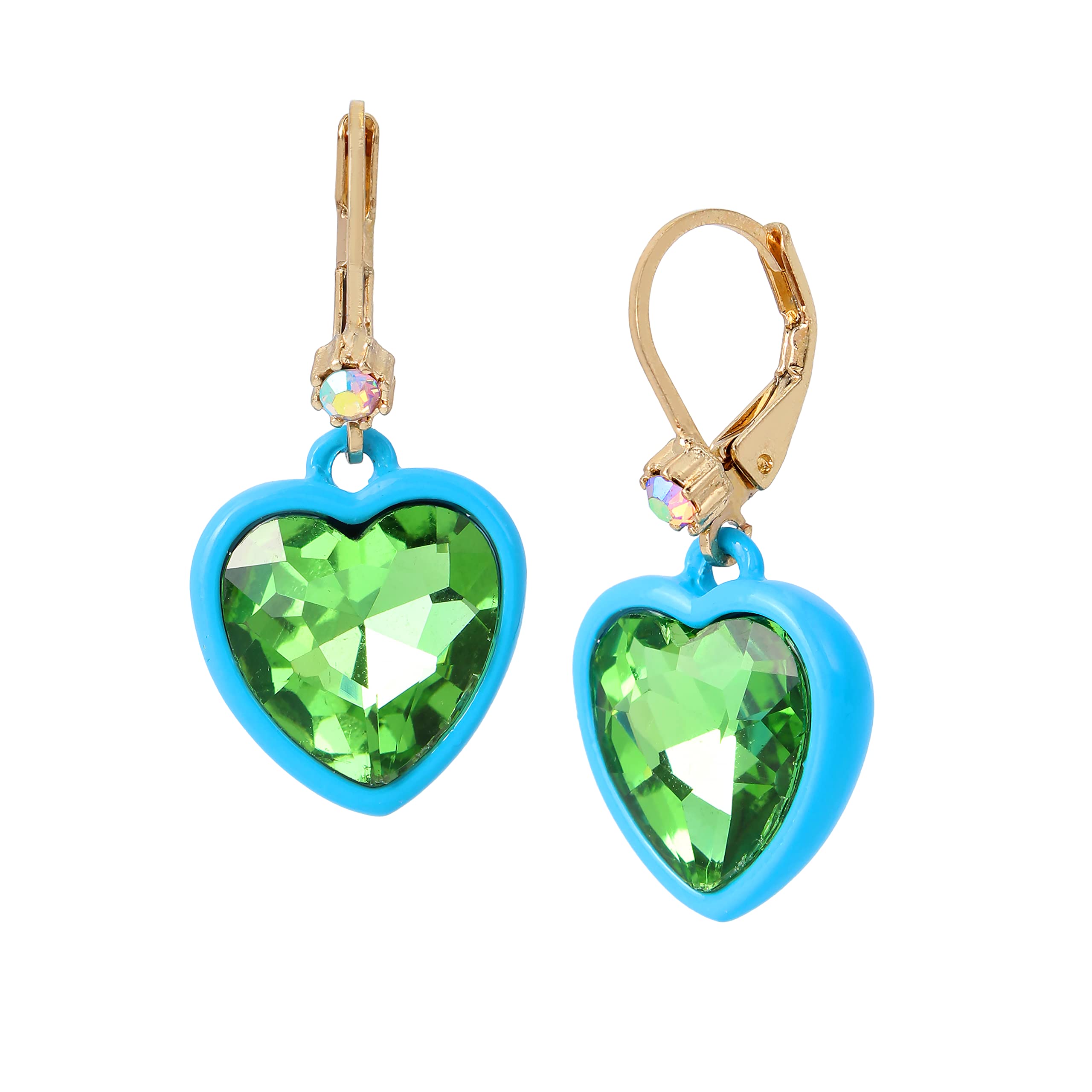 Stone Heart Leverback Earrings