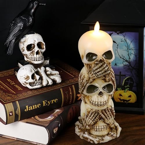 Miniatura 4 de DRomance Velas LED sin llama que funcionan con pilas con control remoto de 10 teclas y temporizador, cera real, mecha móvil, parpadeantes, velas LED