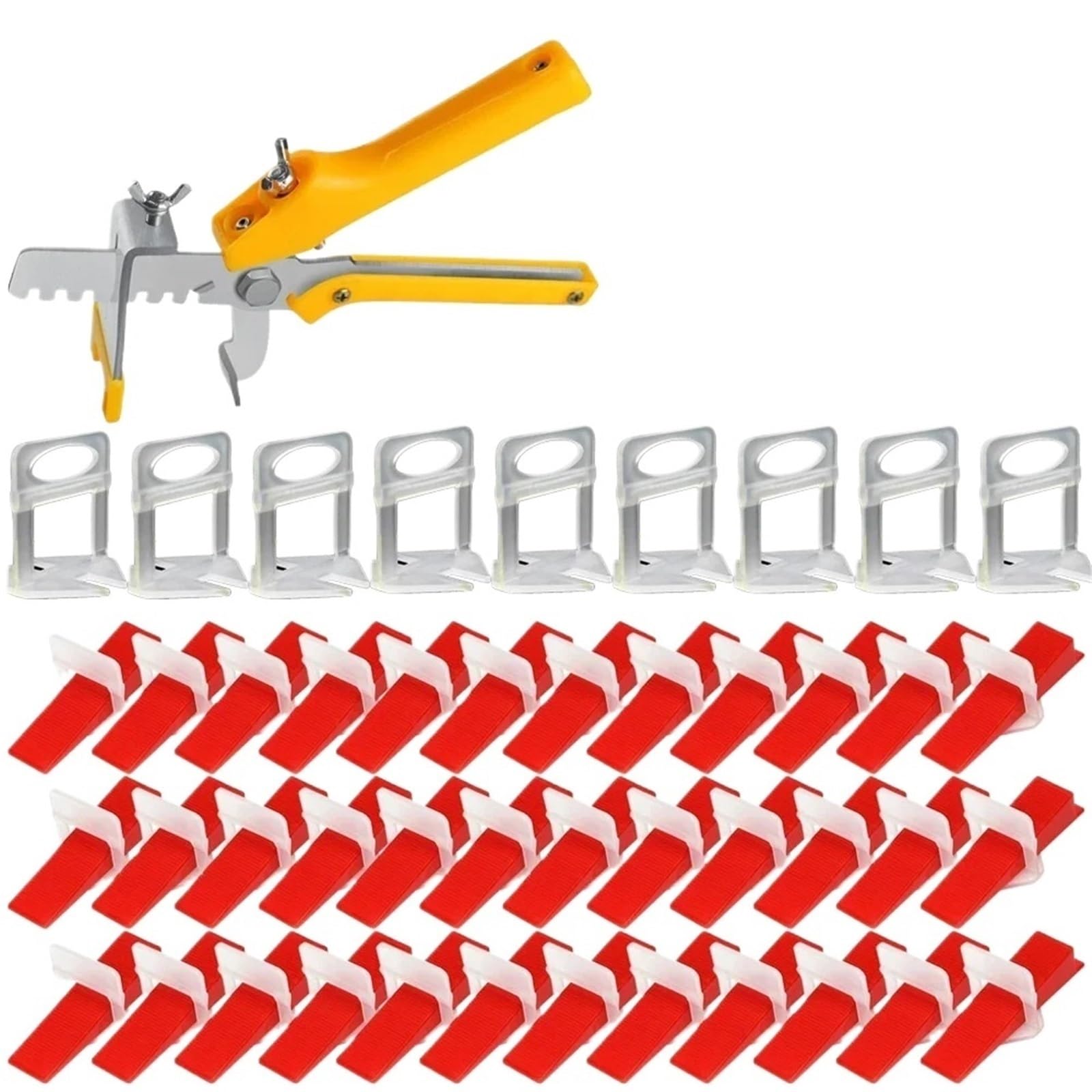 Sistema de nivelación baldosas cerámica, clips, apilador cuñas, kit espaciador for la colocación en paredes y pisos, herramientas construcción Para Paredes De Pisos(Red Kit05,1.0mm)